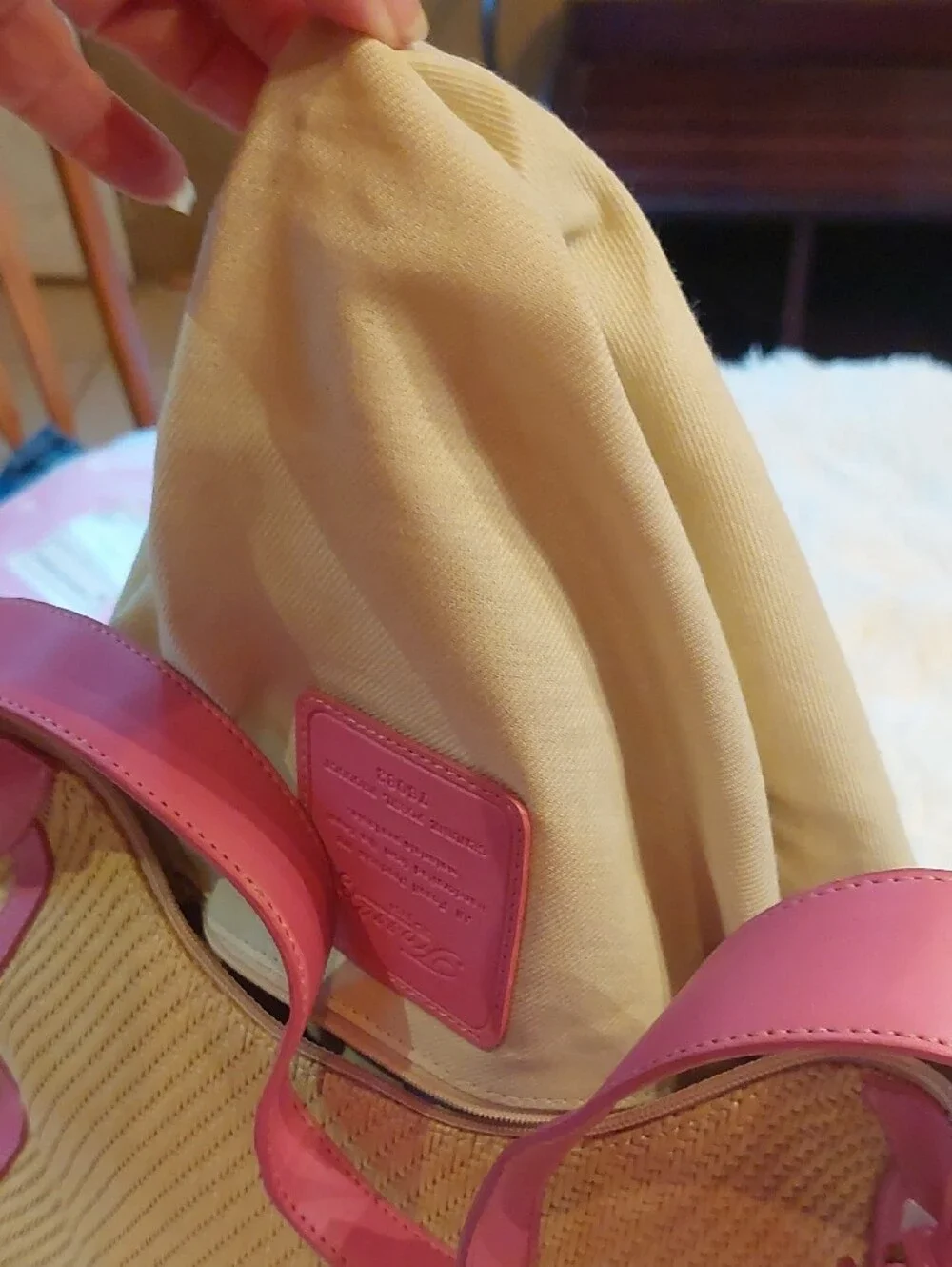 NWT Vintage Y2K Fossil Pink Straw Hobo Shoulder Bag ZB 9388